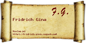 Fridrich Gina névjegykártya